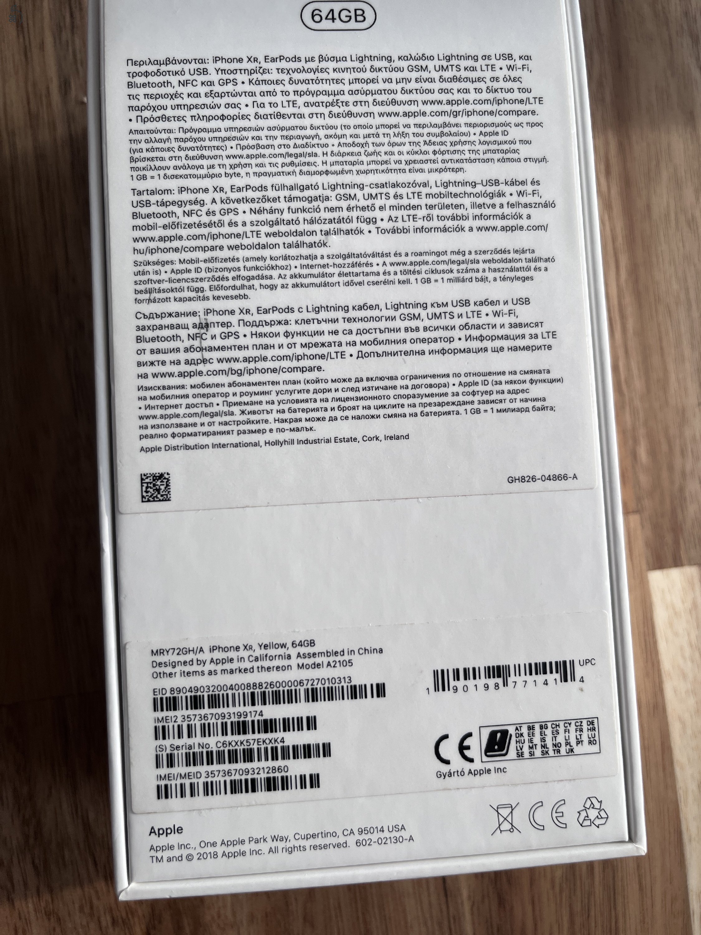 iPhone XR 64GB sárga független