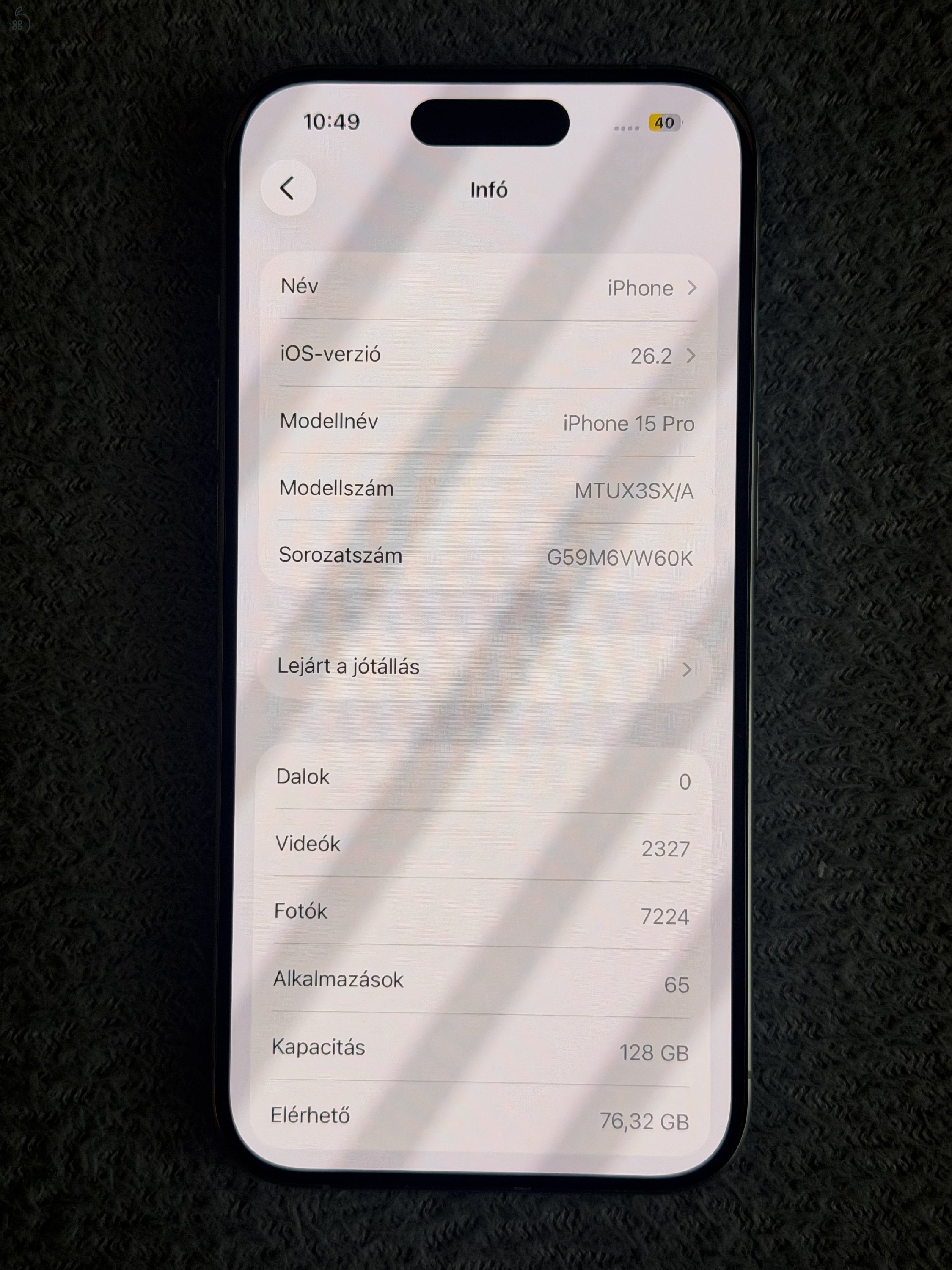 Eladó iPhone 15 Pro – 128 GB – Hibátlan állapot – Kártyafüggetlen