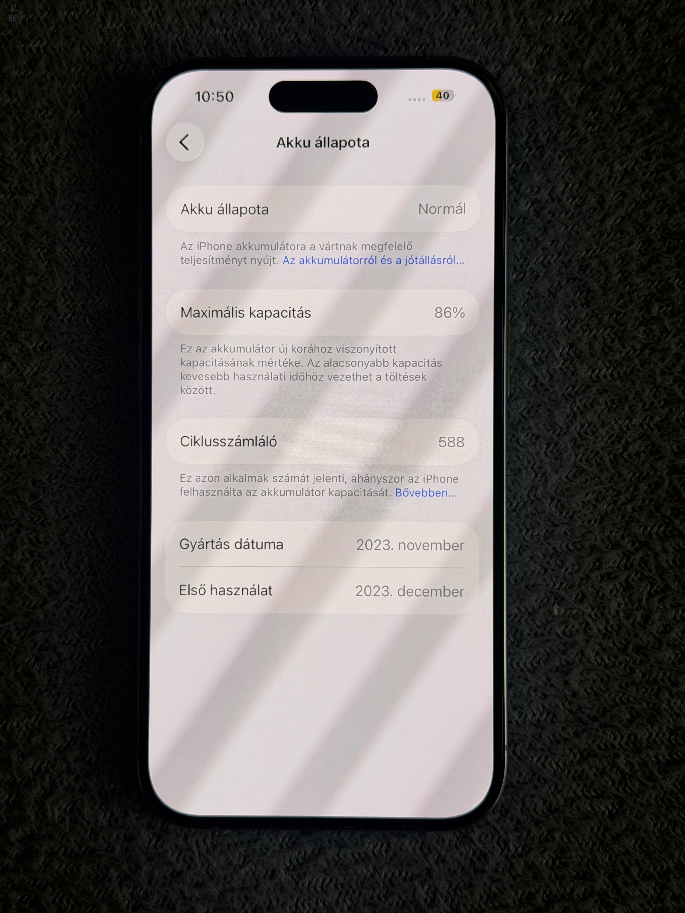 Eladó iPhone 15 Pro – 128 GB – Hibátlan állapot – Kártyafüggetlen