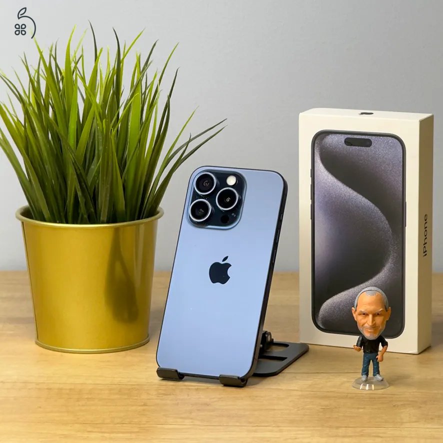 MacSzerez.com - iPhone 15 Pro / 256GB / Kék Titán / Kártyafüggetlen / Garancia!