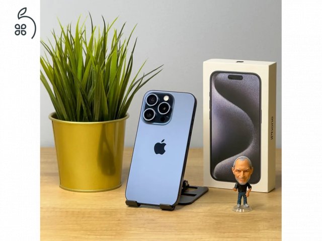 MacSzerez.com - iPhone 15 Pro / 256GB / Kék Titán / Kártyafüggetlen / Garancia!