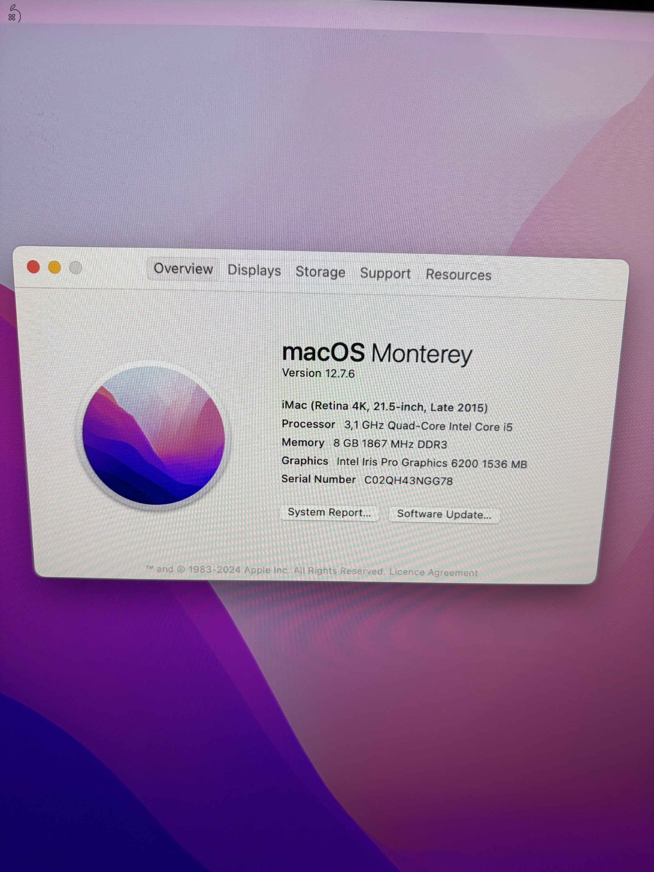 iMac 21.5 inch Late 2015, hibátlan állapot