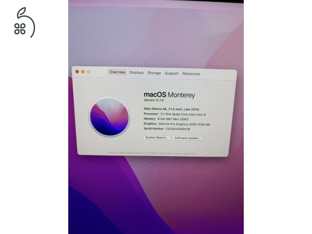 iMac 21.5 inch Late 2015, hibátlan állapot