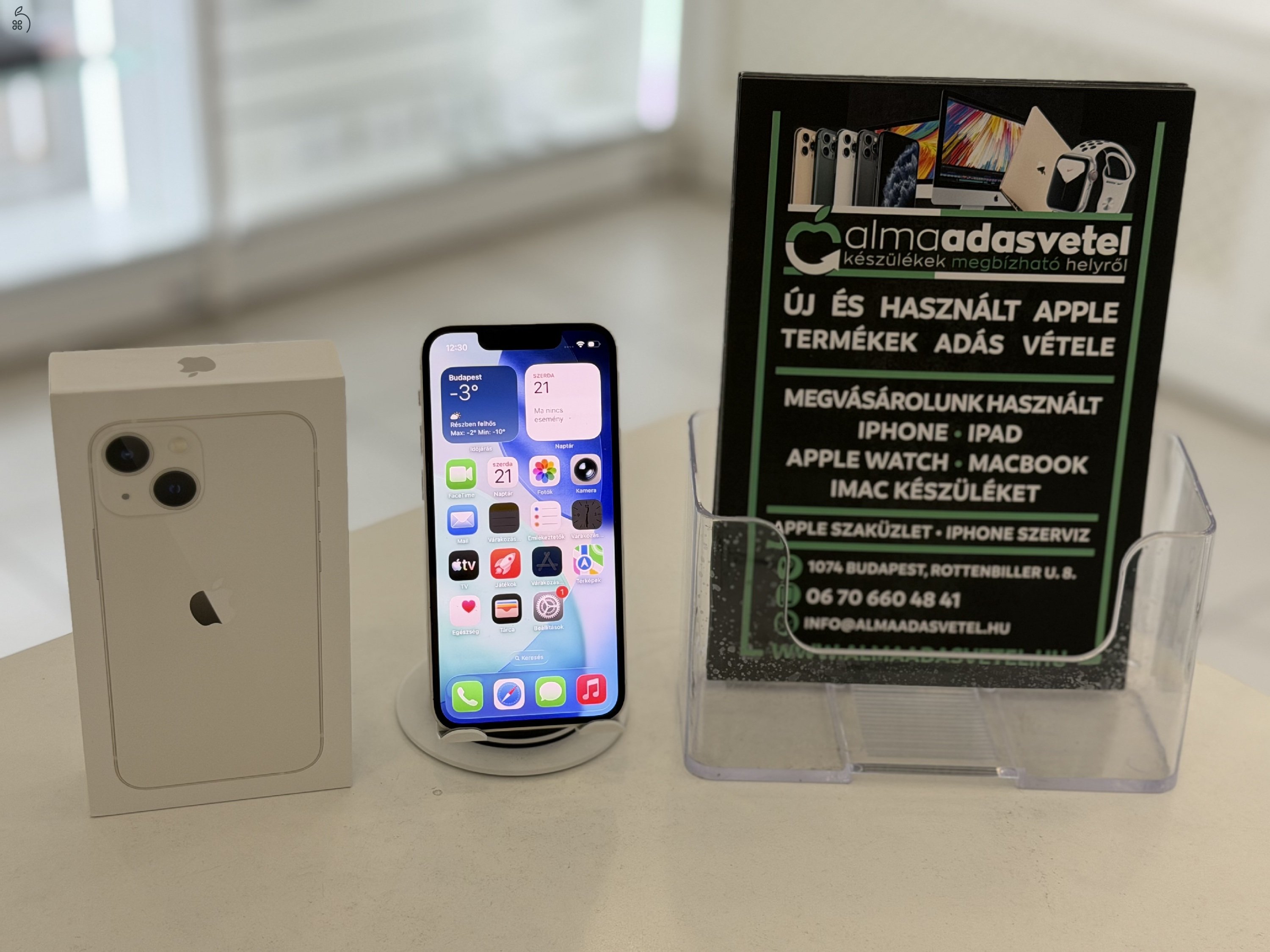 iPhone 13 Mini 128GB Nagyon Szép Újszerű/1-3 hónap gar./Akku 100%/p4691