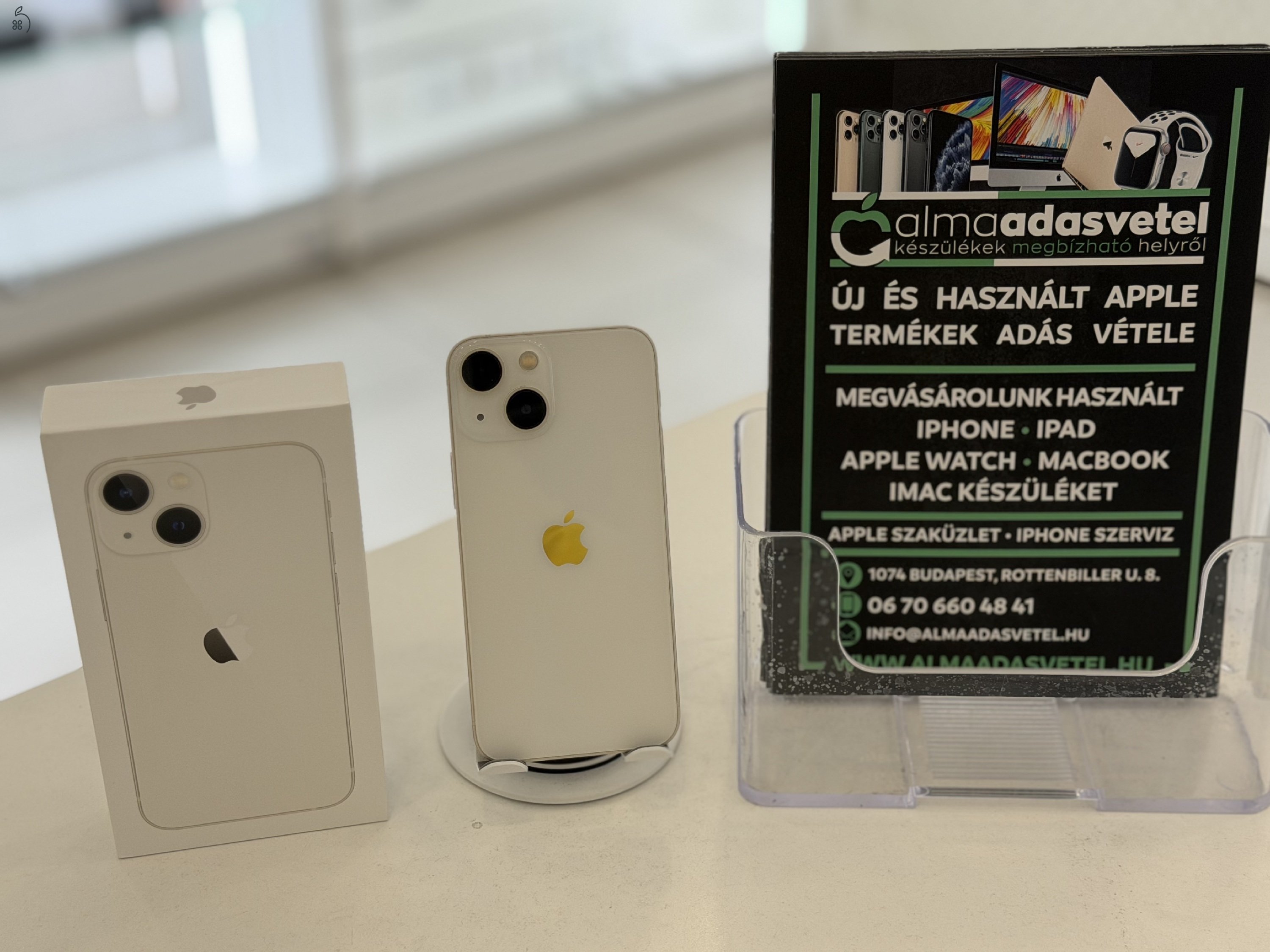 iPhone 13 Mini 128GB Nagyon Szép Újszerű/1-3 hónap gar./Akku 100%/p4691