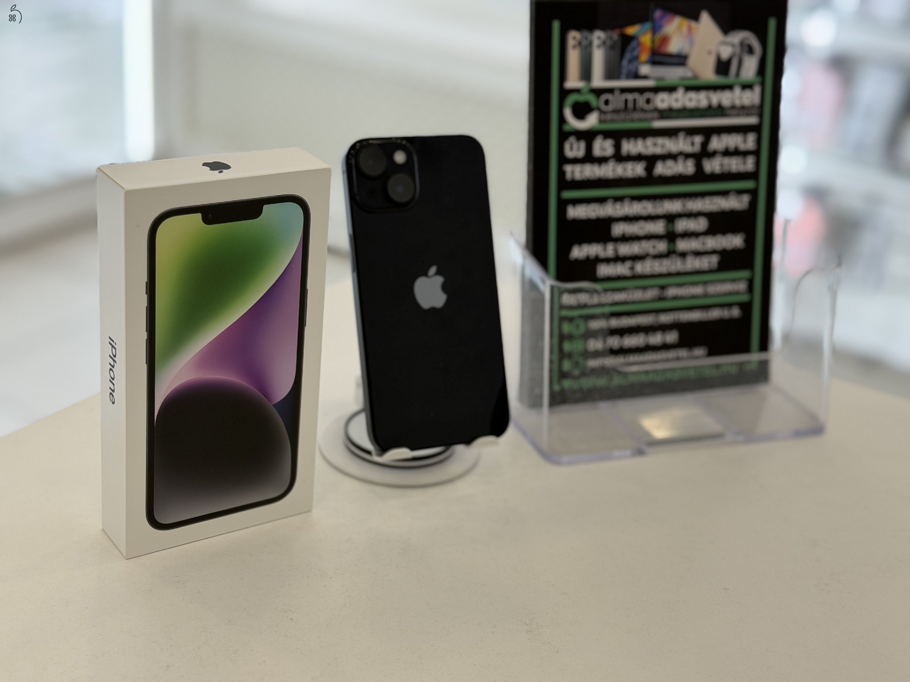 iPhone 14 128GB Független Újszerű/1-3 hónap gar./Akku 88%/p4695