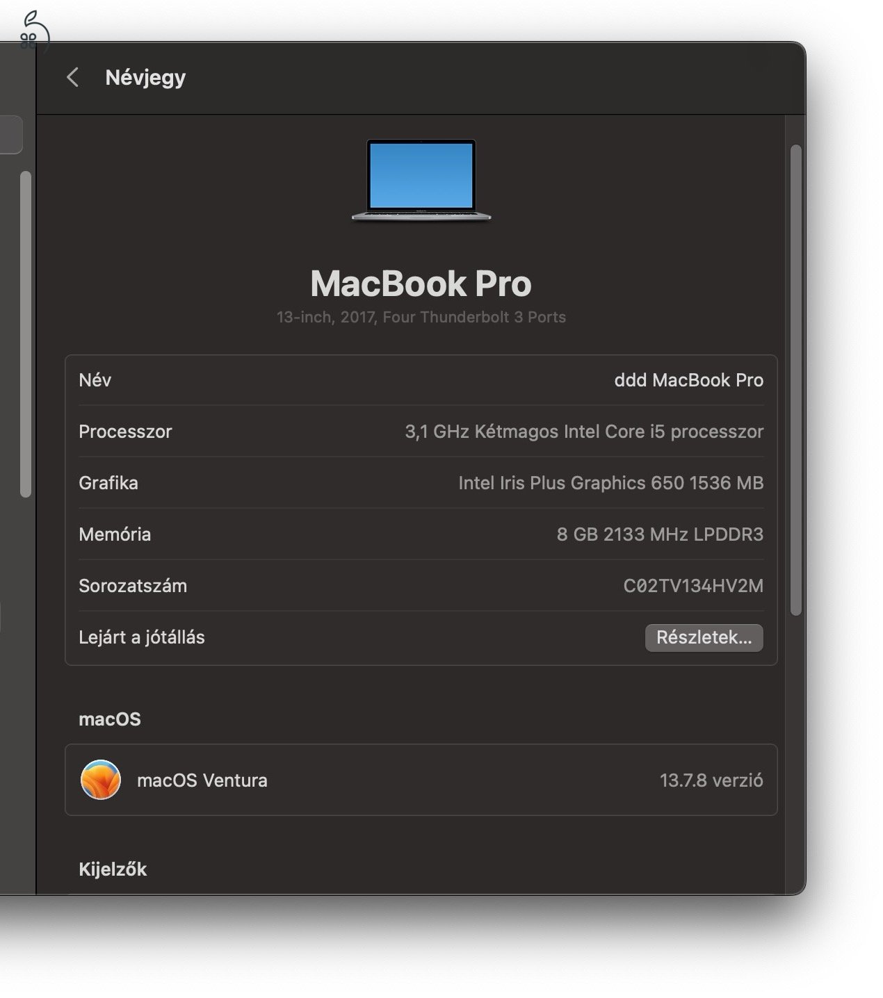 MacBook Pro Retina 13” 2017 512GB