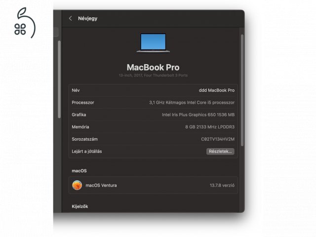 MacBook Pro Retina 13” 2017 512GB