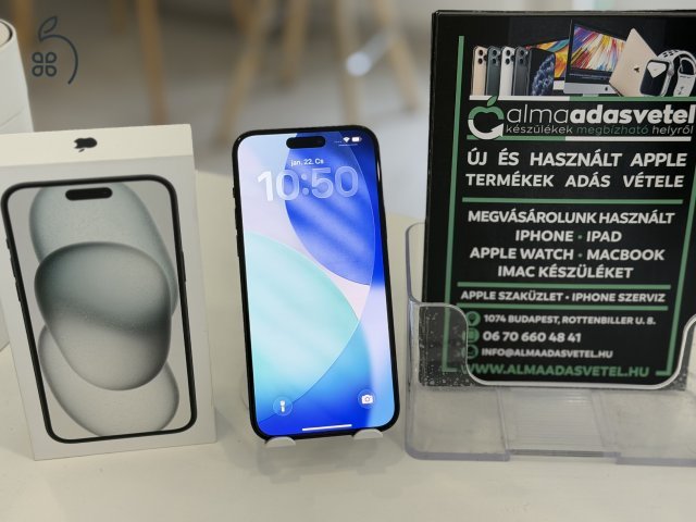iPhone 15 Plus 256GB Független Újszerű/1-3 hónap gar./Akku 86%/p4697