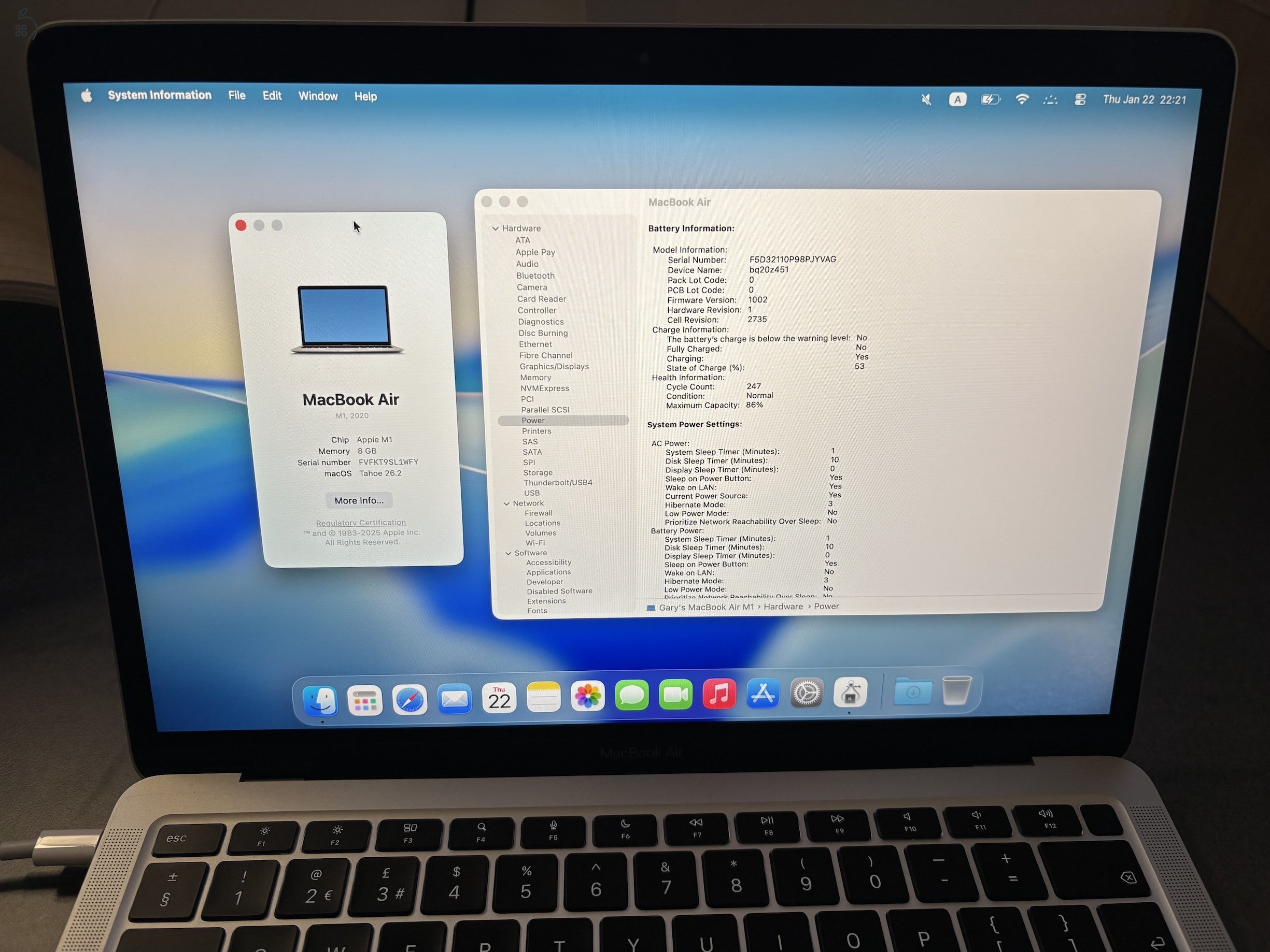 MacBook Air - M1 | 8GB RAM | 256 GB SSD | Int. Eng.