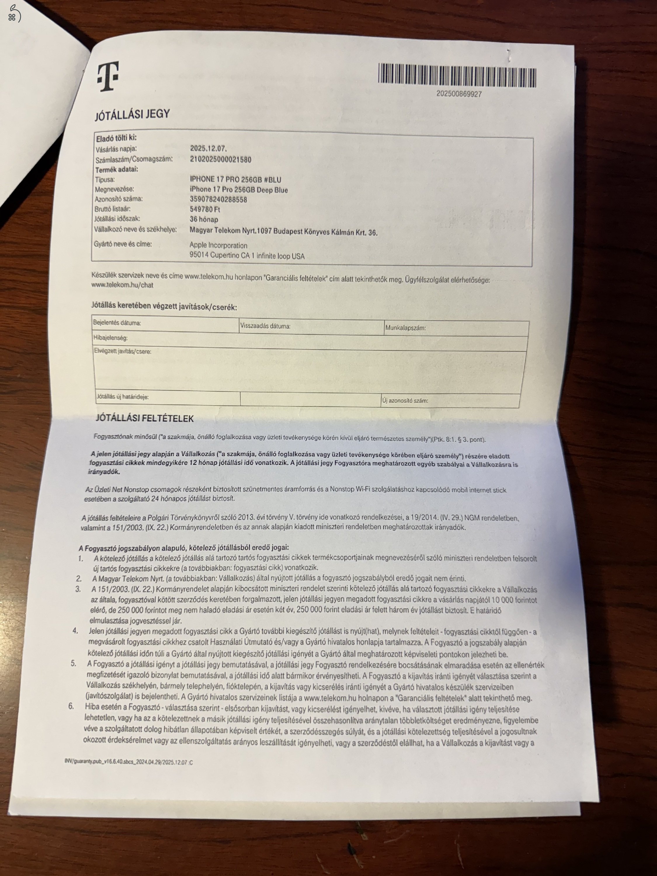 Eladó Iphone 17 Pro