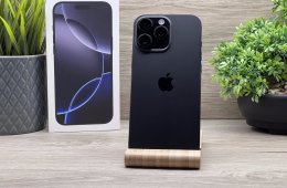 iPhone 16 Pro Max Black Titanium 256GB 2 ÉV Garanciával Számlával 100% Akku