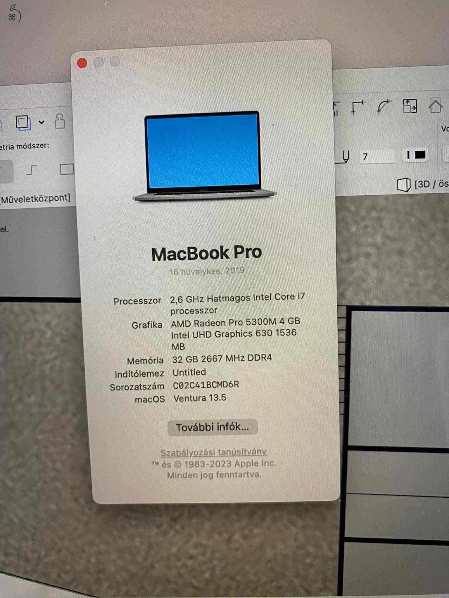 Apple Retina Macbook Pro 16 Touchbar - 2019 2020-as gyártás 
