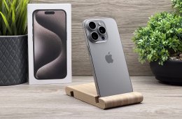 iPhone 15 Pro Natural Titanium 128GB 2 ÉV Garanciával Számlával 90% Akku