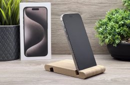 iPhone 15 Pro Natural Titanium 128GB 2 ÉV Garanciával Számlával 90% Akku