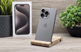 iPhone 15 Pro Natural Titanium 128GB 2 ÉV Garanciával Számlával 90% Akku