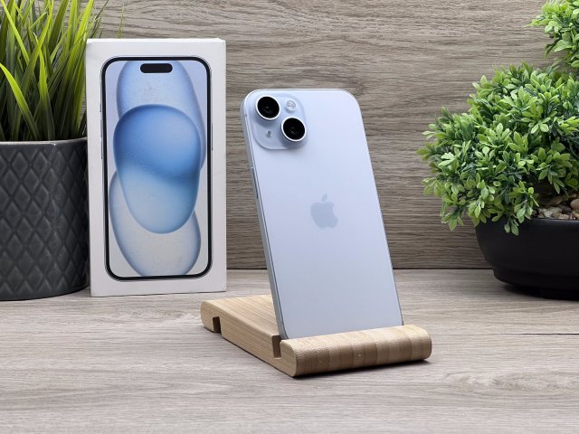 iPhone 15 Blue 128GB 2 ÉV Garanciával Számlával 92% Akku