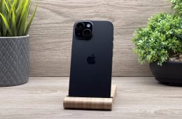 iPhone 15 Black 128GB 2 ÉV Garanciával Számlával 91% Akku