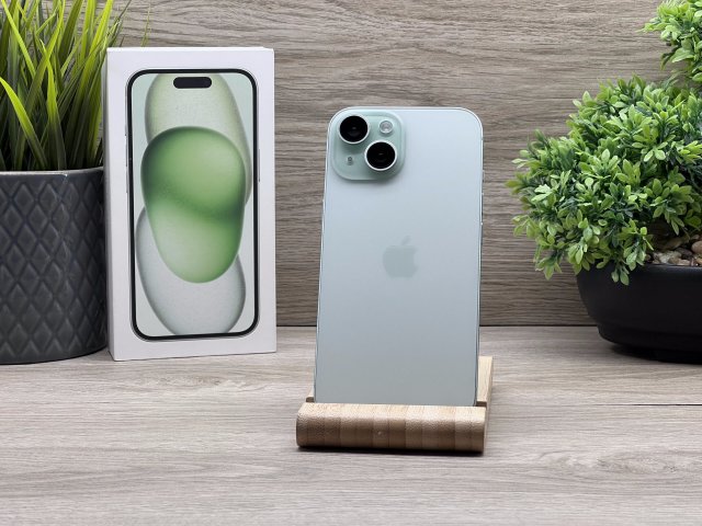 Hibátlan iPhone 15 Green 128GB 2 ÉV Garanciával Számlával 100% Akku