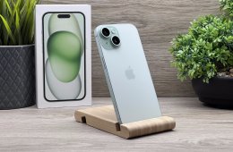 Hibátlan iPhone 15 Green 128GB 2 ÉV Garanciával Számlával 100% Akku