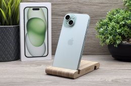 Hibátlan iPhone 15 Green 128GB 2 ÉV Garanciával Számlával 100% Akku