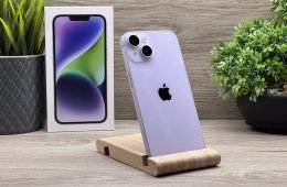 Hibátlan iPhone 14 Purple 128GB 2 ÉV Garanciával Számlával 100% Akku