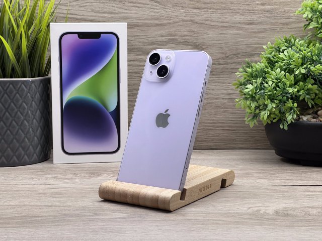 Hibátlan iPhone 14 Purple 128GB 2 ÉV Garanciával Számlával 100% Akku