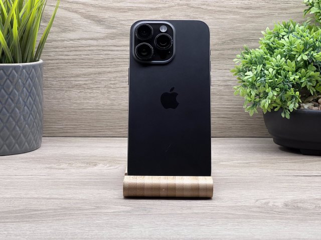 Hibátlan iPhone 15 Pro Max Black Titanium 256GB E-SIM 2 ÉV Garanciával Számlával 92% Akku