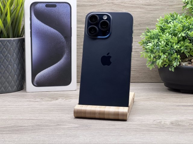 Hibátlan iPhone 15 Pro Blue Titanium 256GB 2 ÉV Garanciával Számlával 91% Akku
