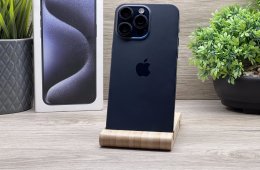 Hibátlan iPhone 15 Pro Blue Titanium 256GB 2 ÉV Garanciával Számlával 91% Akku
