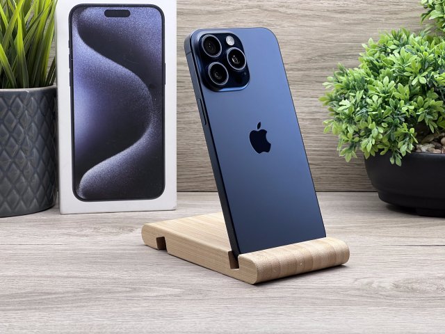 Hibátlan iPhone 15 Pro Blue Titanium 256GB 2 ÉV Garanciával Számlával 91% Akku