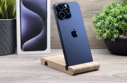 Hibátlan iPhone 15 Pro Blue Titanium 256GB 2 ÉV Garanciával Számlával 91% Akku