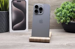 Hibátlan iPhone 15 Pro Natural Titanium 128GB 2 ÉV Garanciával Számlával 92% Akku