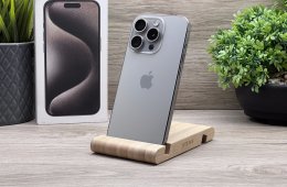 Hibátlan iPhone 15 Pro Natural Titanium 128GB 2 ÉV Garanciával Számlával 92% Akku