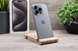 Hibátlan iPhone 15 Pro Natural Titanium 128GB 2 ÉV Garanciával Számlával 92% Akku