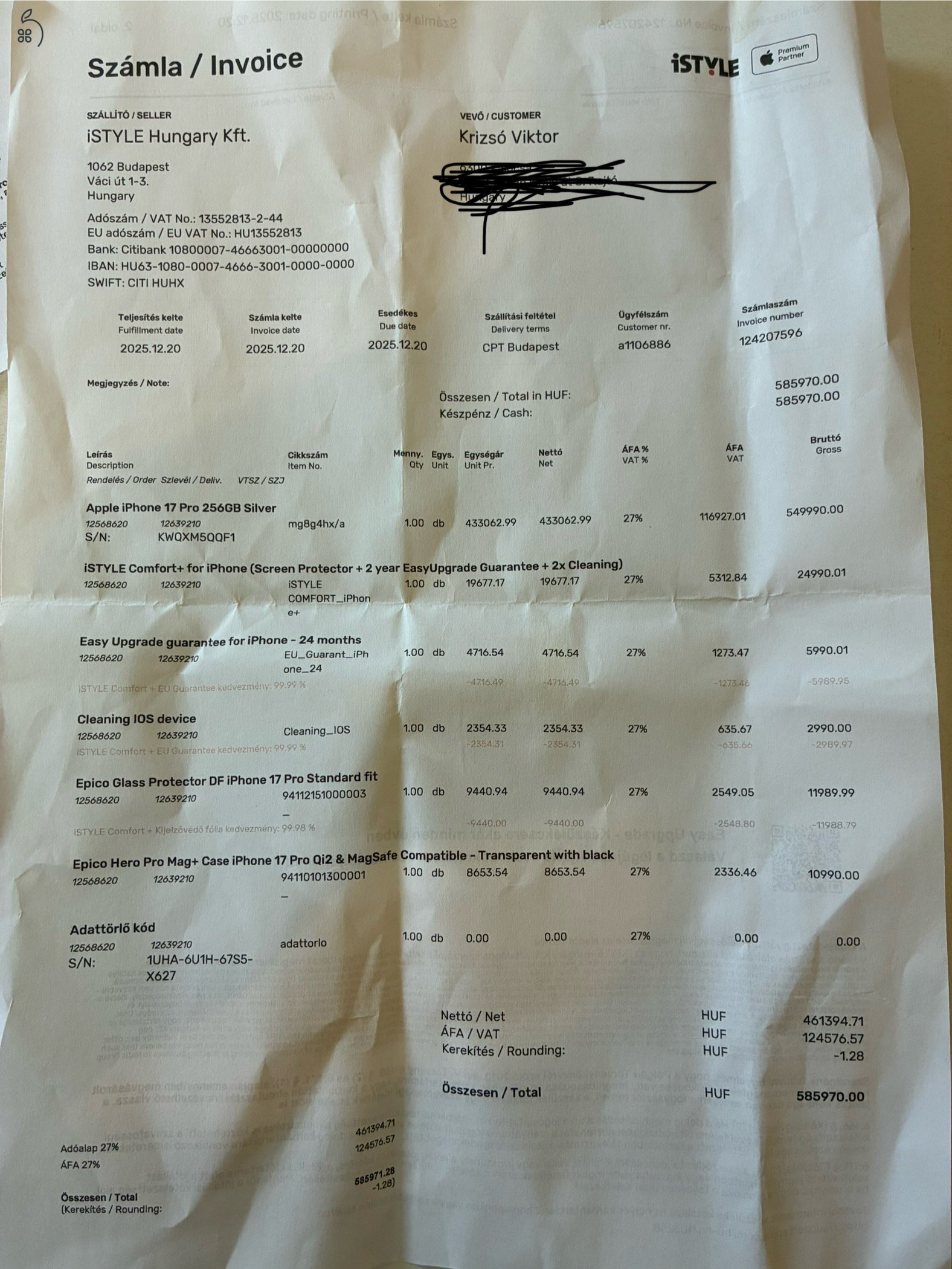 iPhone 17 Pro Silver 256GB