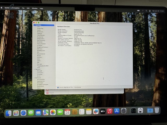2021 Macbook Pro 14, M1 Pro (8 CPU, 14 GPU), 32GB, 1TB, Silver
