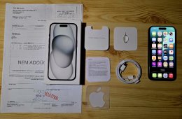 iPhone 15 128GB, fekete, garanciális