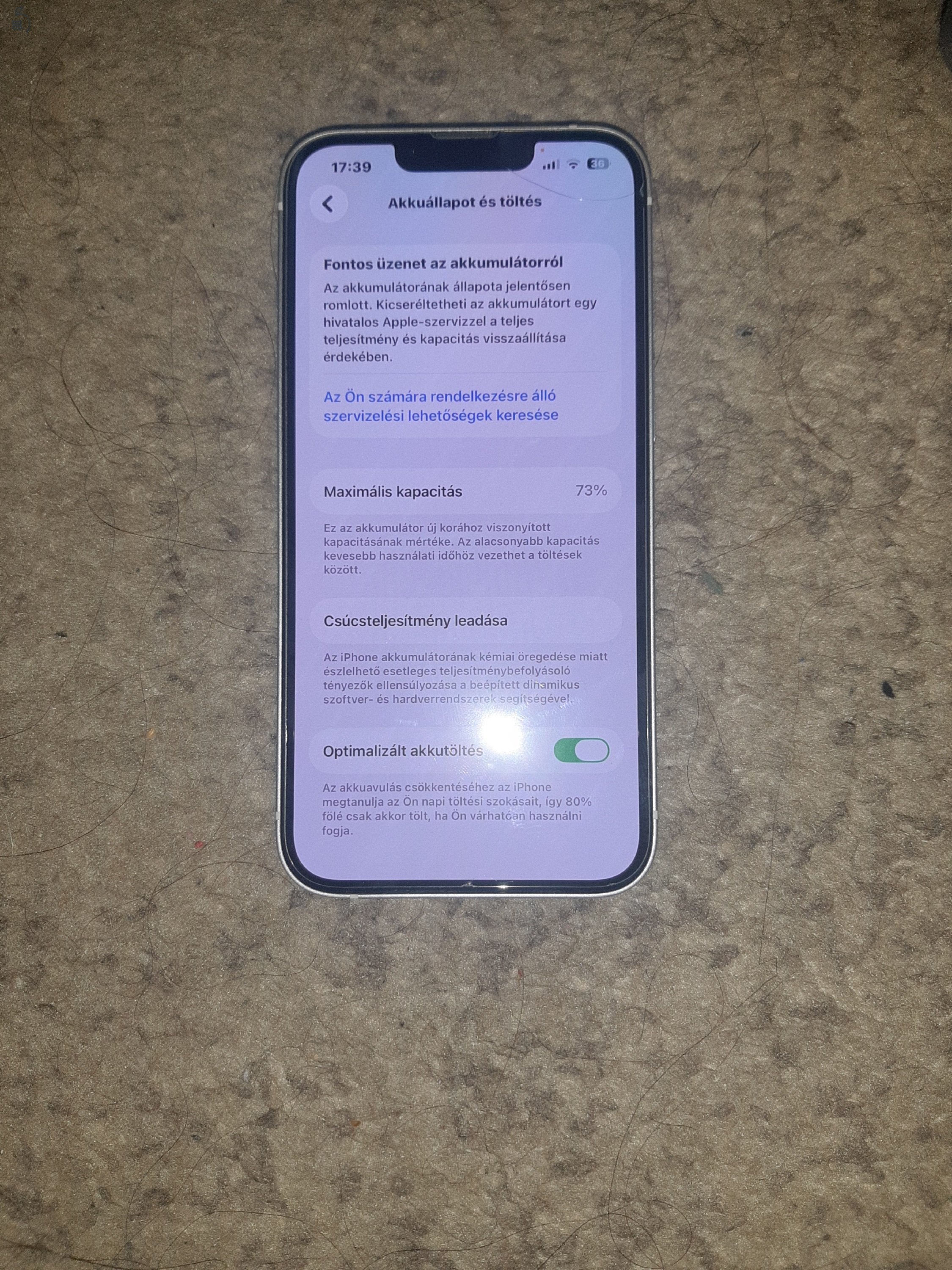 Iphone13, fehér, 256GB eladó