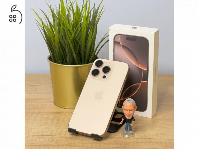 MacSzerez.com - iPhone 16 Pro Max / 256GB / Sivatagszínű Titán / Kártyafüggetlen / Apple Garancia! 