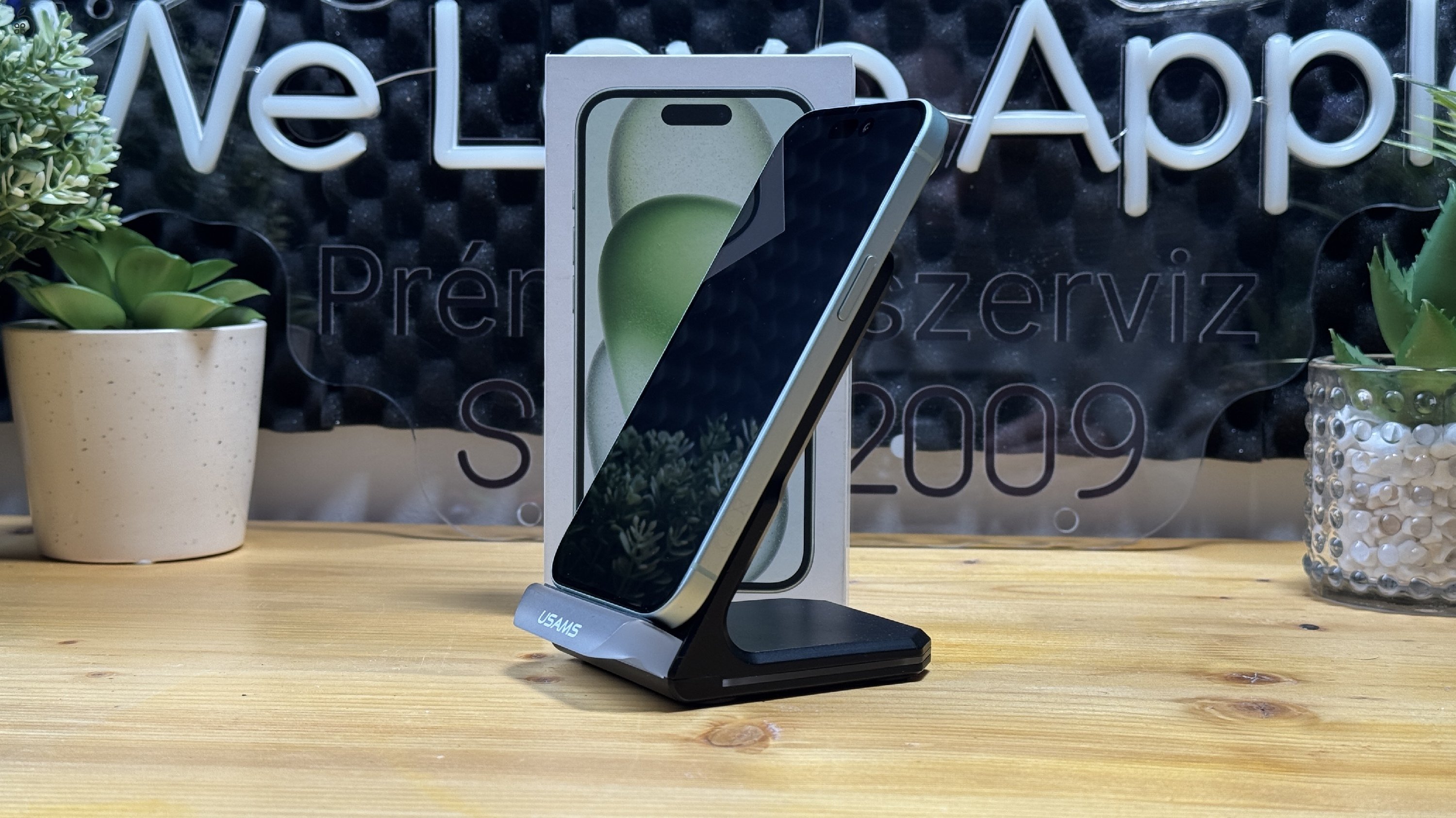  iPhone 15 128GB Zöld, Független - 1ÉV Garancia, Számla 