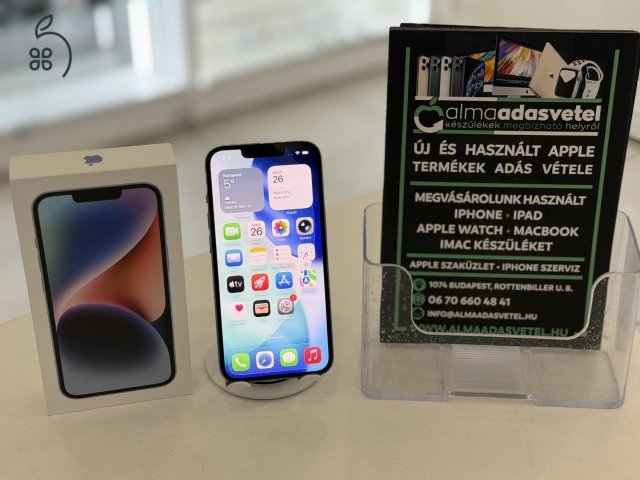 iPhone 14 128GB Független Újszerű/1 hónap gar./Akku 83%p4703