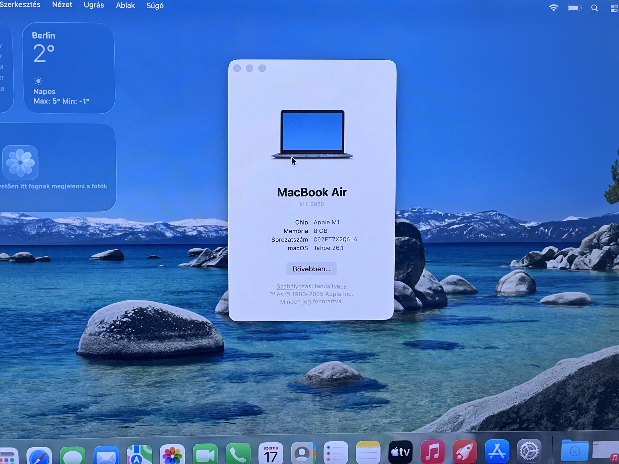 Hibátlan MacBook Air 2020 M1 13”256GB 2 ÉV Garanciával Számlával