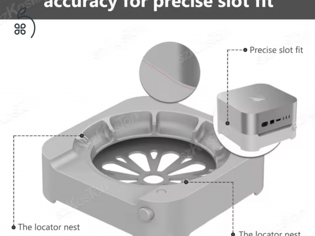 Mac mini M4 hőelvezető és porvédő állvány.