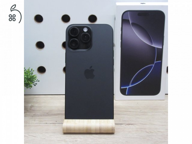 Apple iPhone 16 Pro Max 256GB Black Titanium – használt, karcmentes – Apple garancia 2026.06.02-ig
