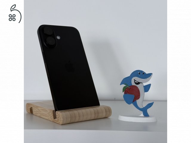 HIBÁTLAN iPhone 16 128GB Black-1 ÉV GARANCIA - Kártyafüggetlen, MS4423, 100% Akksi