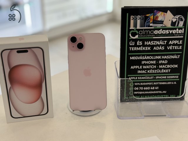 iPhone 15 Plus 128GB Független Újszerű/1-3 hónap gar./Akku 86%/p4704