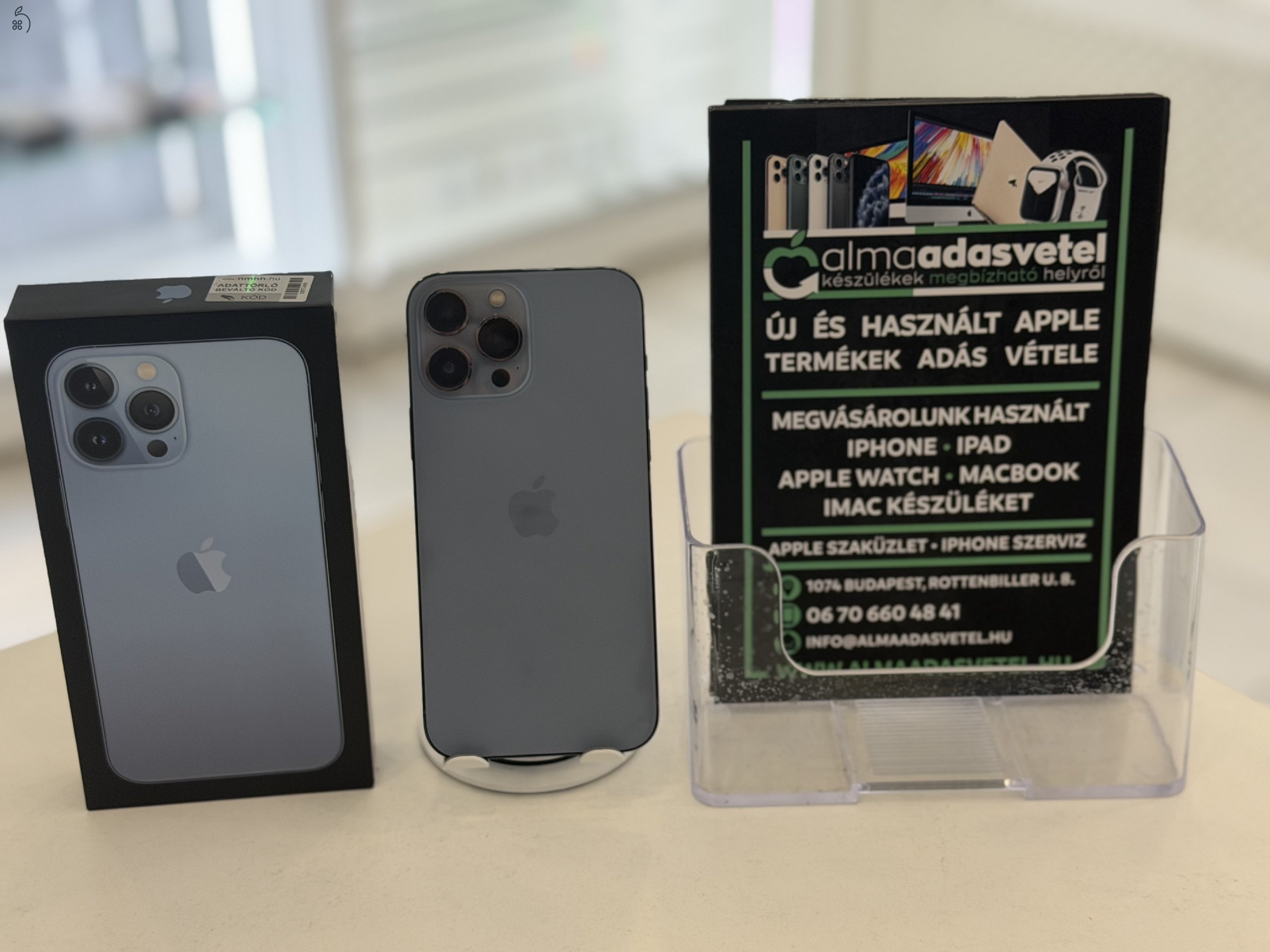 iPhone 13 Pro Max 128GB Független Megkímélt/1-3 hónap gar./Akku 100%/p4704