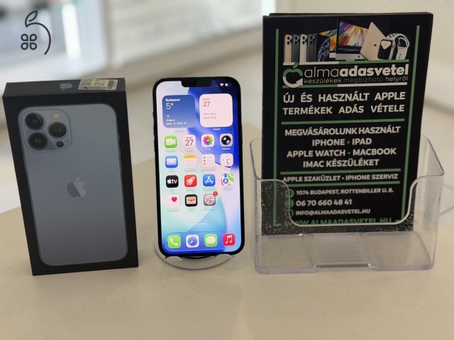 iPhone 13 Pro Max 128GB Független Megkímélt/1-3 hónap gar./Akku 100%/p4704