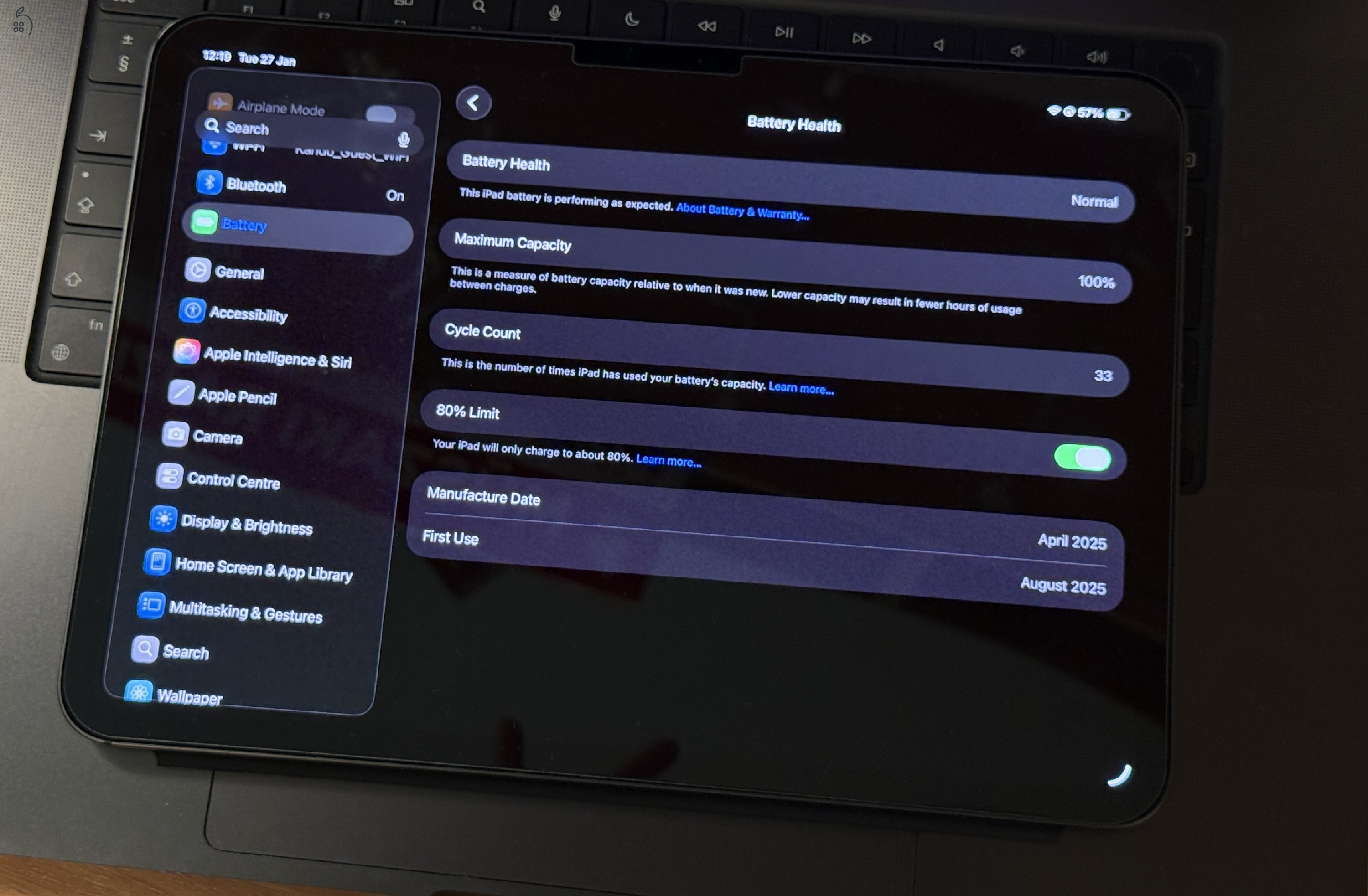 Garancialis Ipad Pro M4 256GB Wifi 100% akku